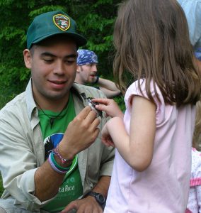 Park Flight intern Pablo Elizondo works with a constituent in Costa Rica.