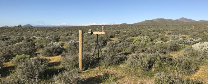 Two ARUs models deployed side by side at the Onyx Ranch State Vehicle Recreation Area outside of Bakersfield, CA. Photo courtesy of Shane Emerson/California State Parks.