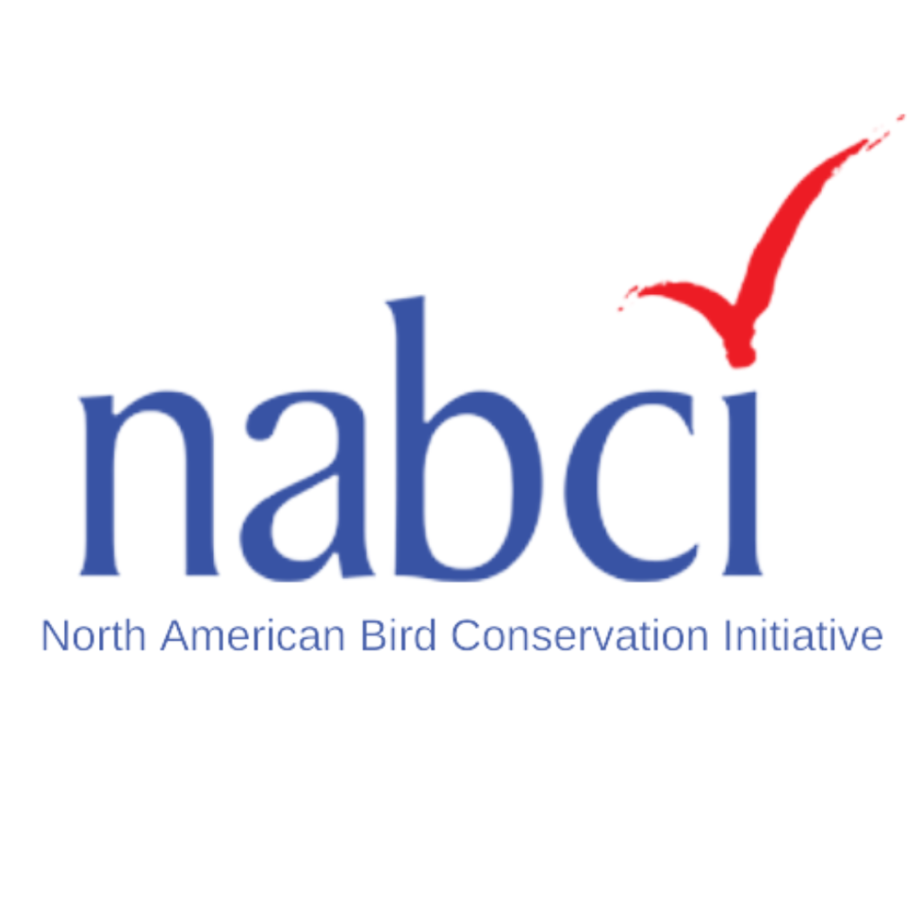 US NABCI Logo: blue text on with a red check suggesting a bird flying